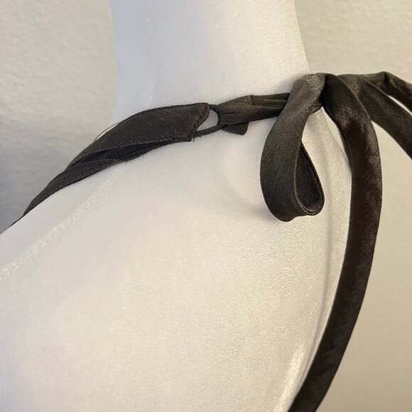 Vintage Cache Halter Cocktail Dress 6 Y2K Brown Shimmer Sheer Mesh Hoco Fairy - Picture 7 of 16